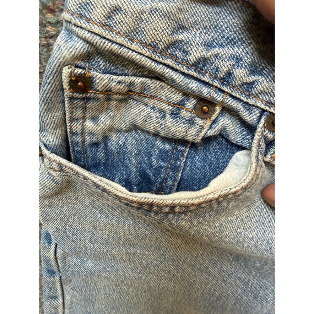 Levis 512 Vintage 90s USA High Waisted Cutoff Denim Shorts Light Wash 25" Faded - Picture 10 of 11